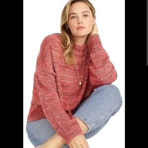 J. Crew Space-dyed Mock Neck Sweater Pink Size Medium